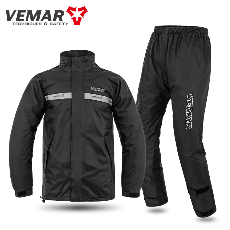 Cycling Rain Jacket Commute - VEMAR Waterproof Motorcycle Rain Gear, Split