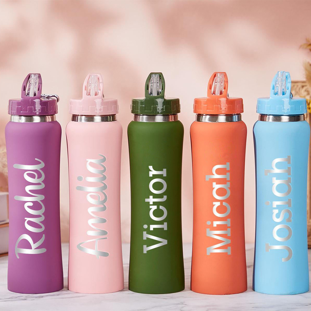 Commuting By Bike - Personalized Name Stainless Steel Water Bottle